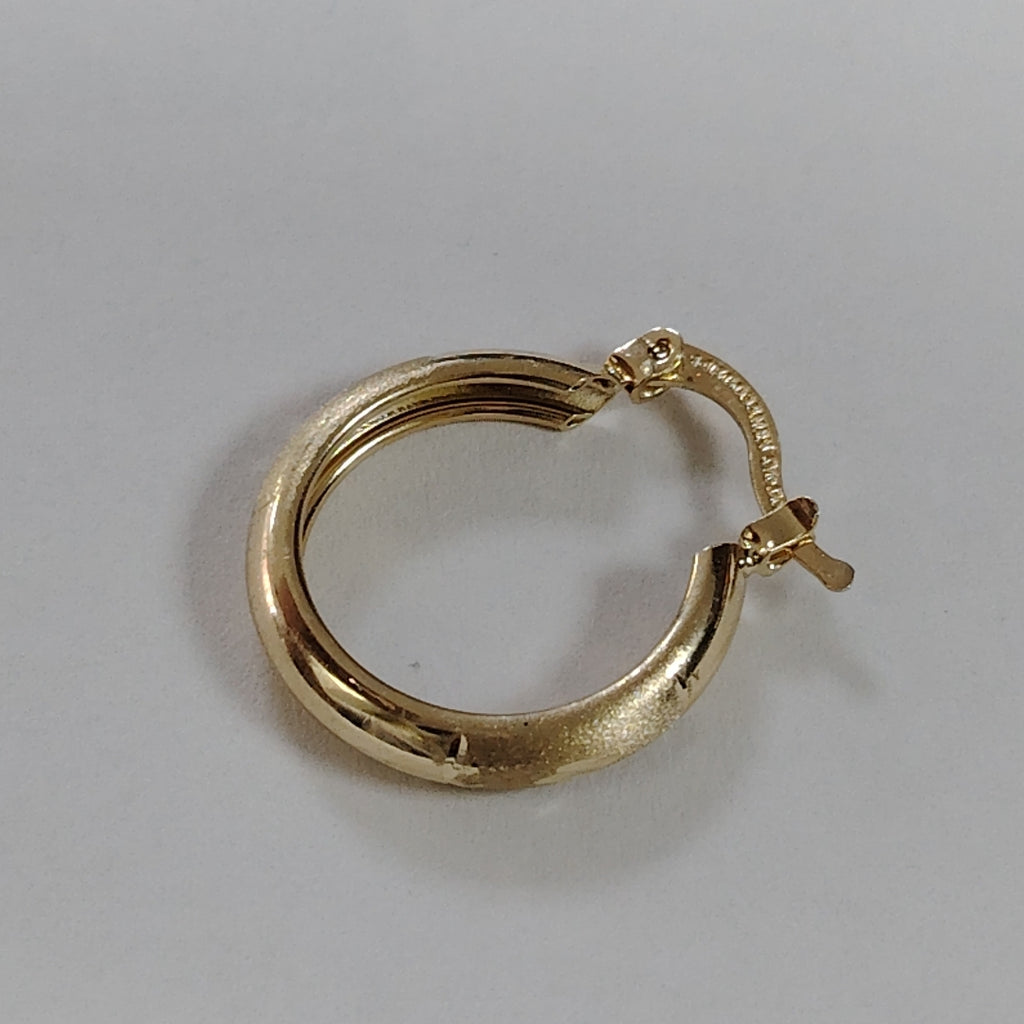 ARETES TEJIDO ARRACADA SATINADA 14K 2.5 GR (NUEVO)