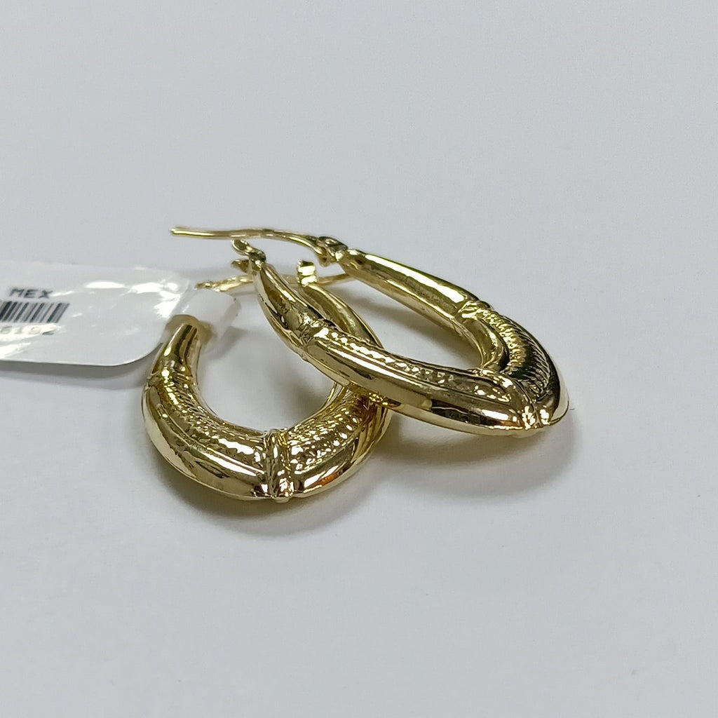 ARETES ARRACADAS ESTRIADAS 14K 2.7 GR (NUEVO)