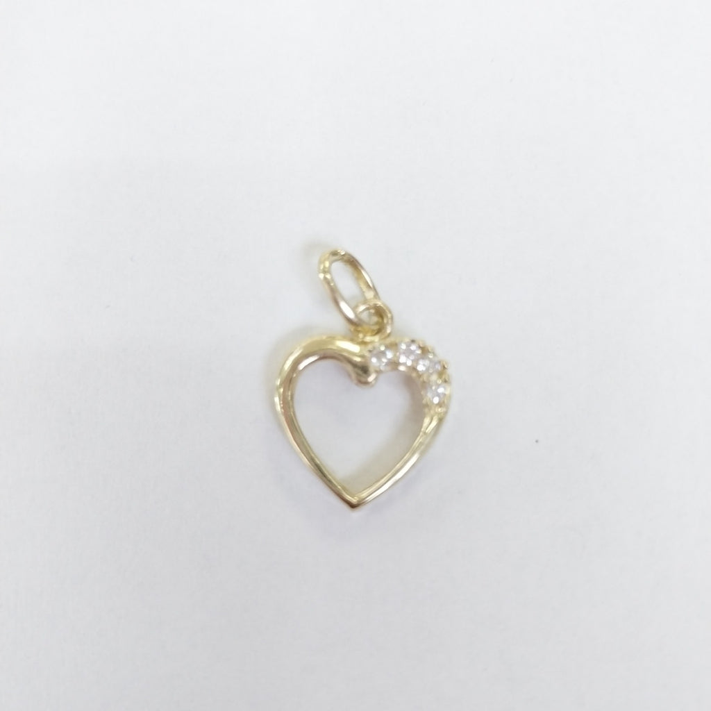 DIJE CORAZON CON CIRCONIAS 14K 1.4 GR (NUEVO)