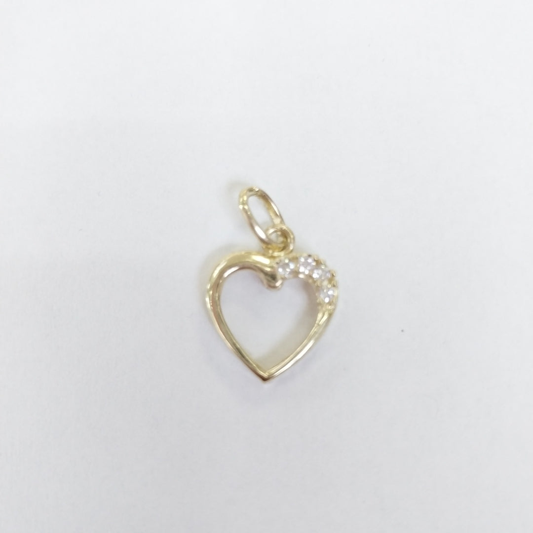 DIJE CORAZON CON CIRCONIAS 14K 1.4 GR (NUEVO)
