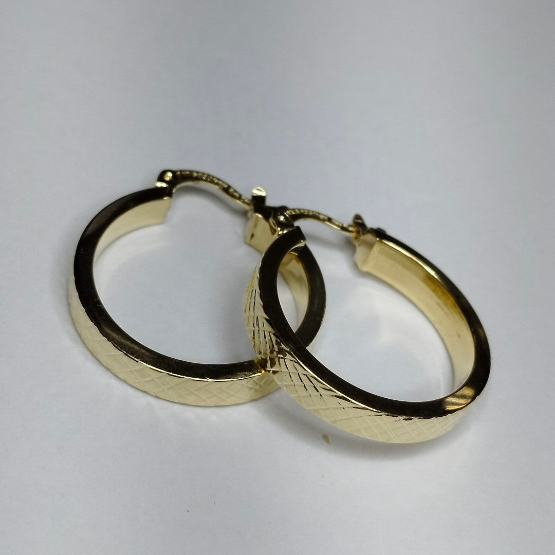 ARETES TEJIDO ARRACADAS FACETADAS 14K 2.9 GR (NUEVO)