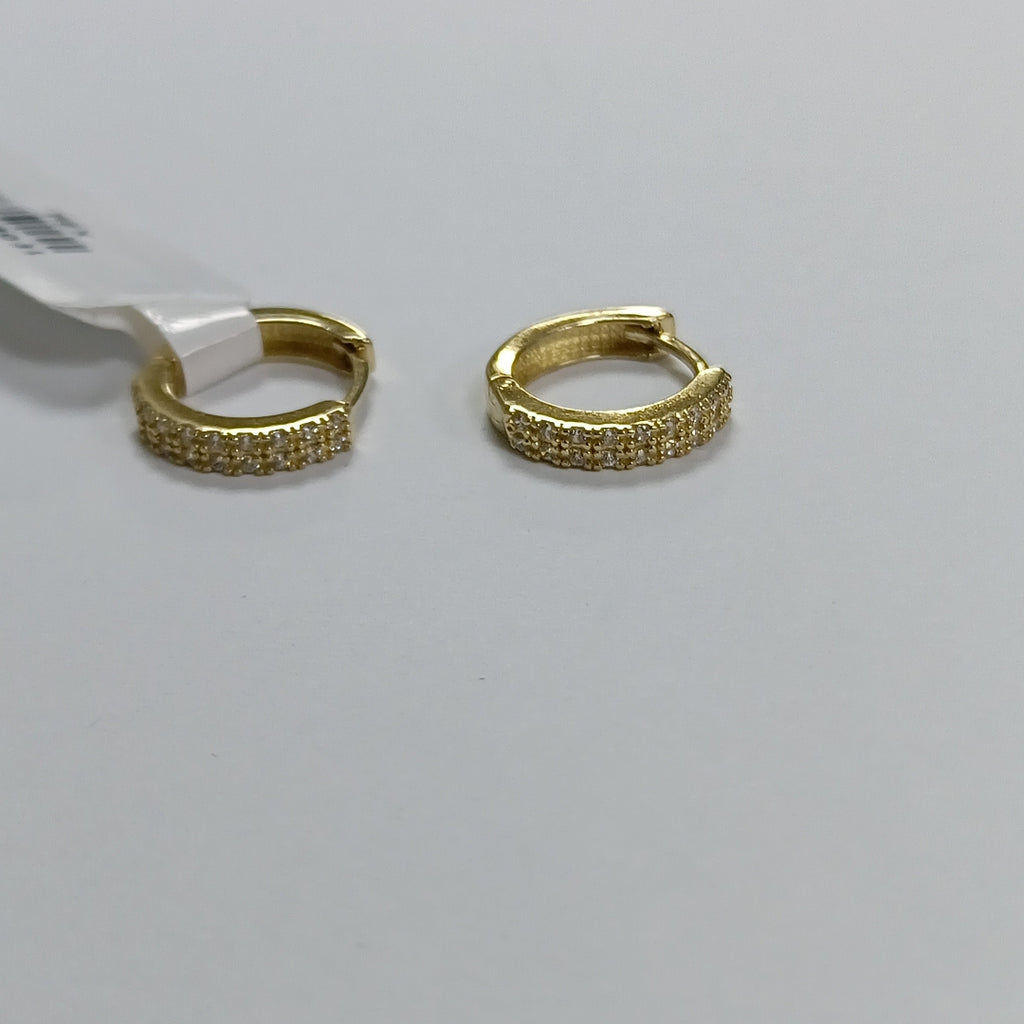 ARETES HUGGIES C CIRCONIA 14K 1.8 GR (NUEVO)