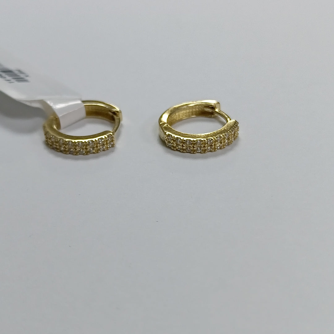 ARETES HUGGIES C CIRCONIA 14K 1.8 GR (NUEVO)