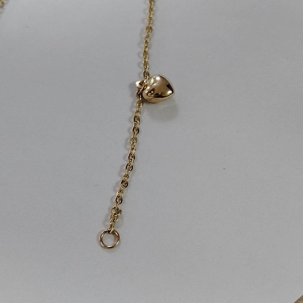 PULSERA ESP CON FIG CORAZONES 14K 18 CM 1.9 GR (NUEVO)