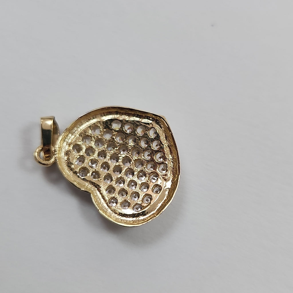 DIJE CORAZON CON CIRCONIAS 14K 1.8 GR (NUEVO)
