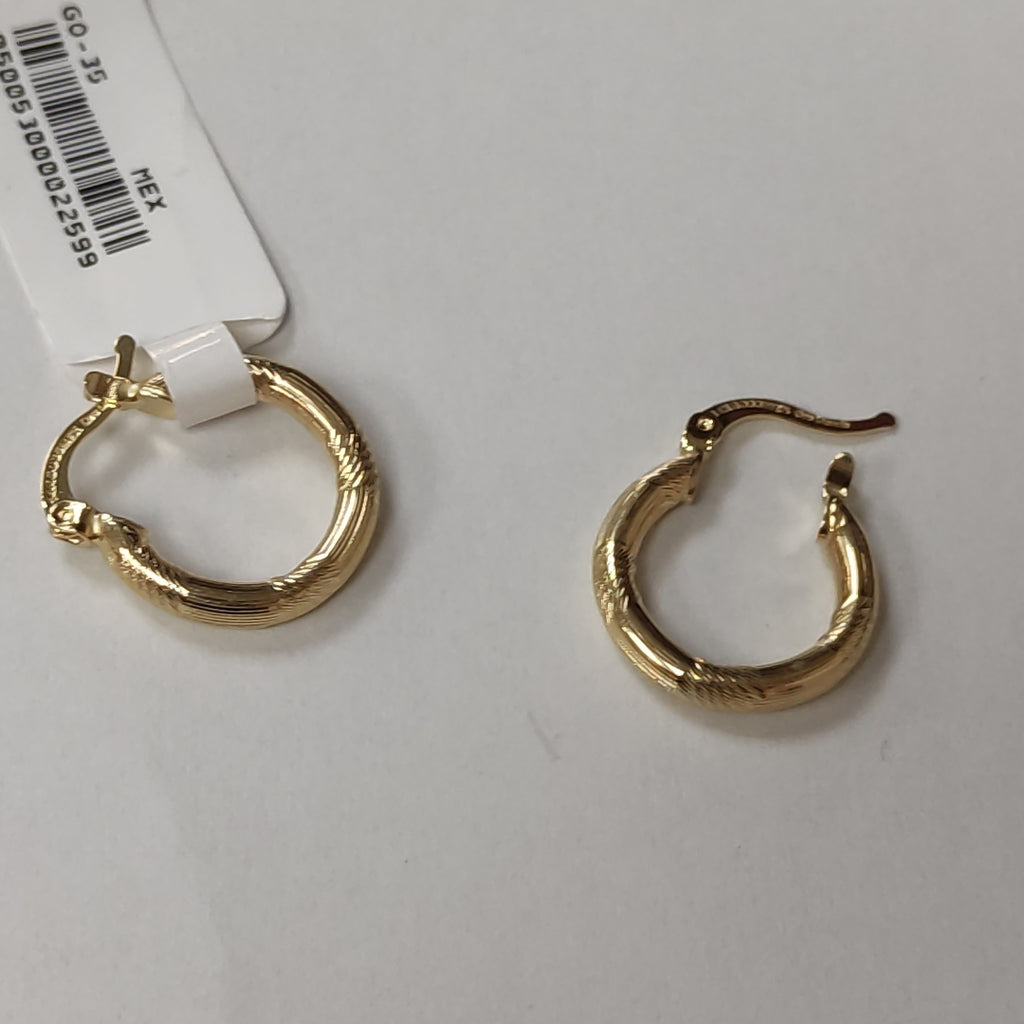 ARETES TEJIDO ARRACADAS CON DISEÑO 14K 2.6 GR (NUEVO)