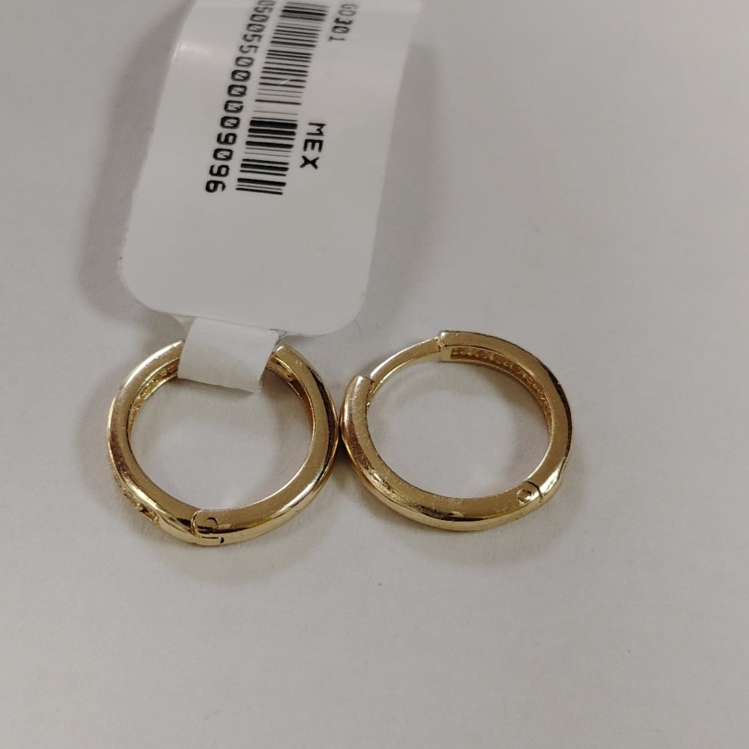 ARETES HUGGIES C CIRCONIA 14K 1.6 GR (NUEVO)