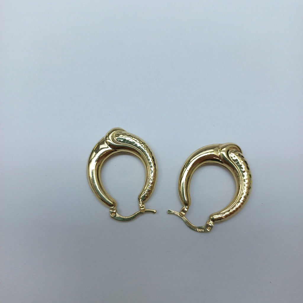 ARETES ARRACADAS ENTRELAZADAS 14K 2.5 GR (NUEVO)