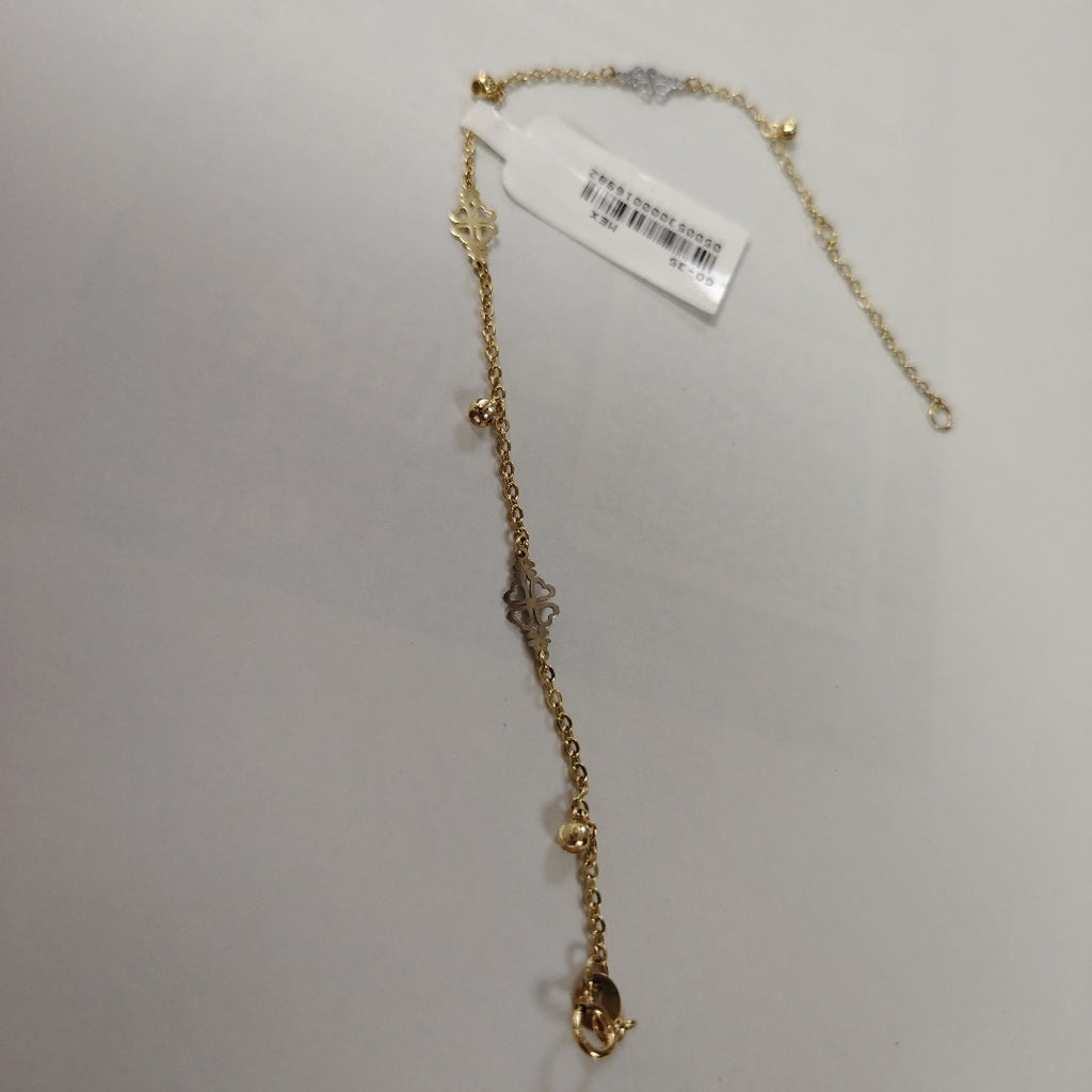 PULSERA ESPECIAL CON TREBOL 14K 18 CM 1.9 GR (NUEVO)