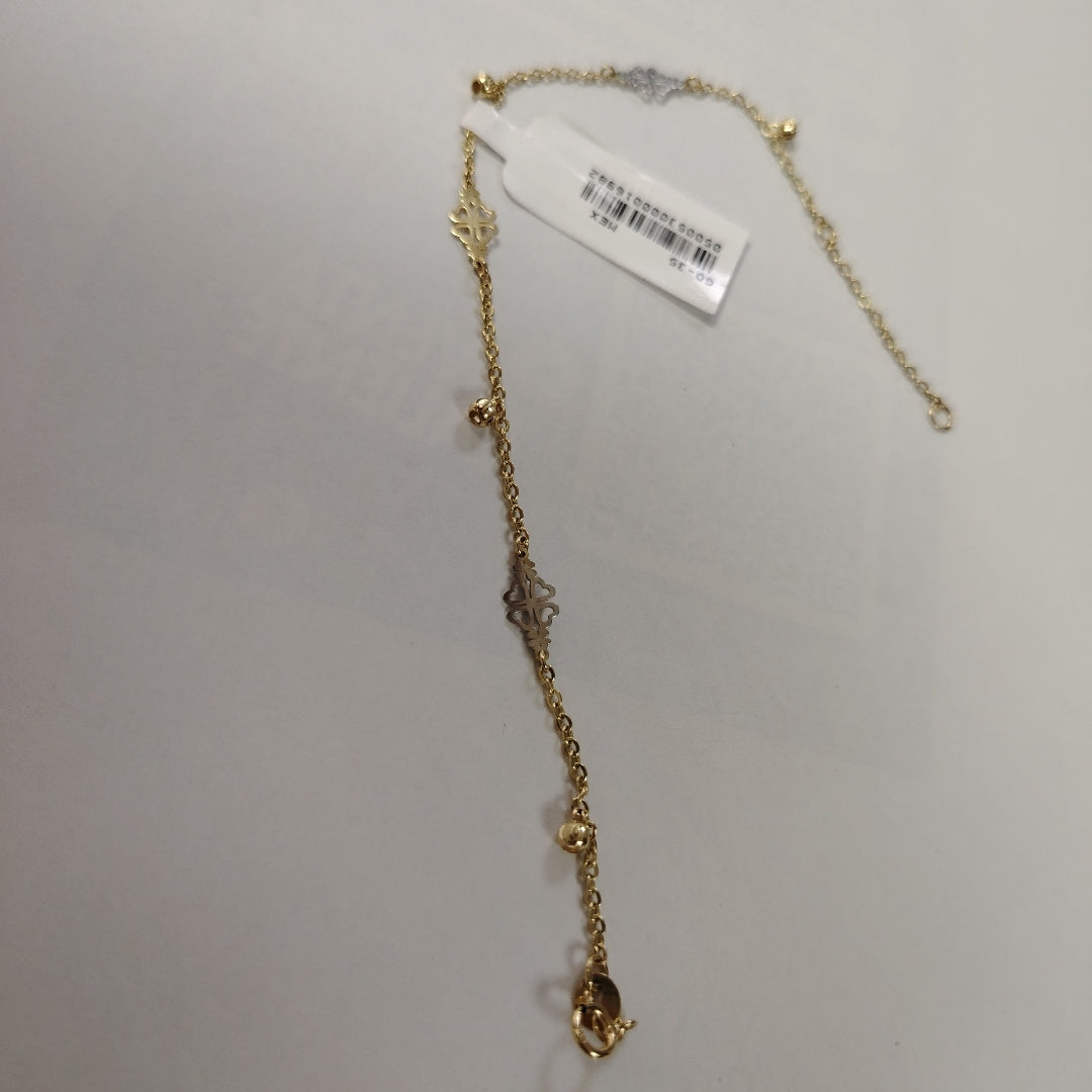 PULSERA ESPECIAL CON TREBOL 14K 18 CM 1.9 GR (NUEVO)