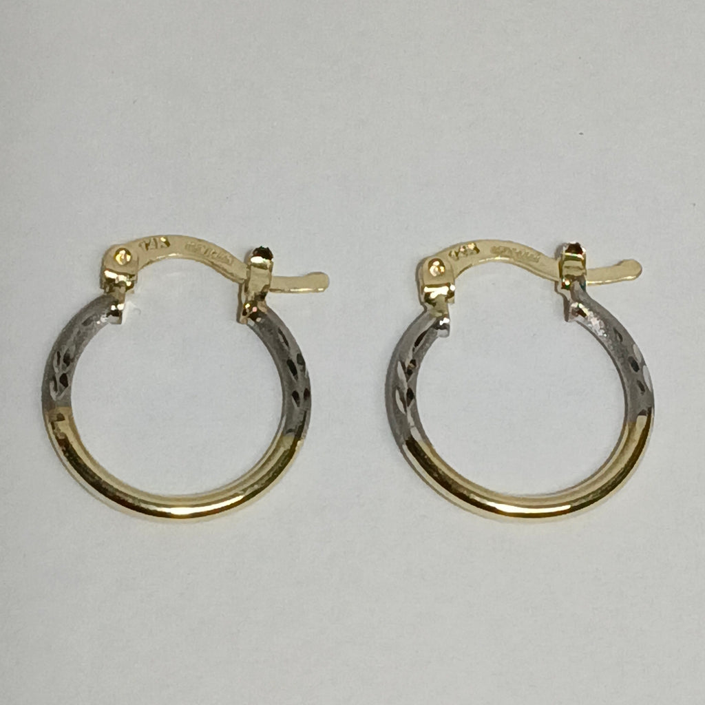 ARETES ARRACADAS COMBINADAS 14K 1.1 GR (NUEVO)