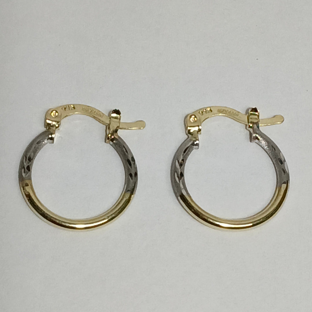 ARETES ARRACADAS COMBINADAS 14K 1.1 GR (NUEVO)