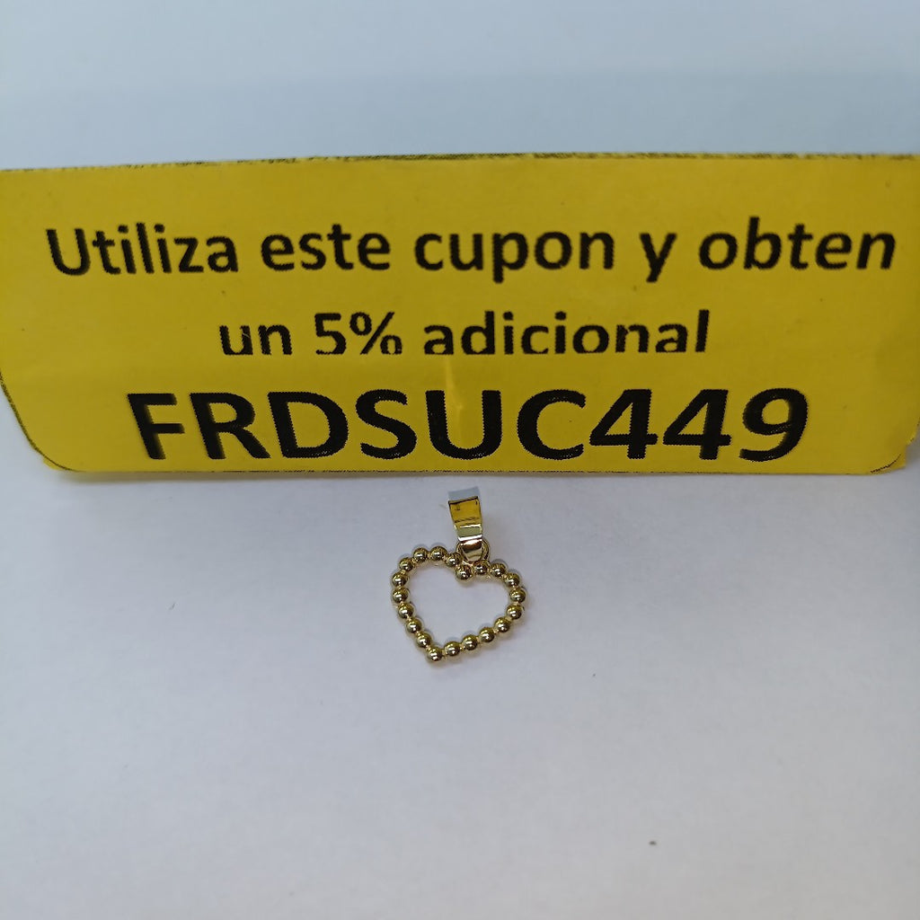 DIJE CORAZON CON CIRCONIAS 10K 0.5 GR (NUEVO)