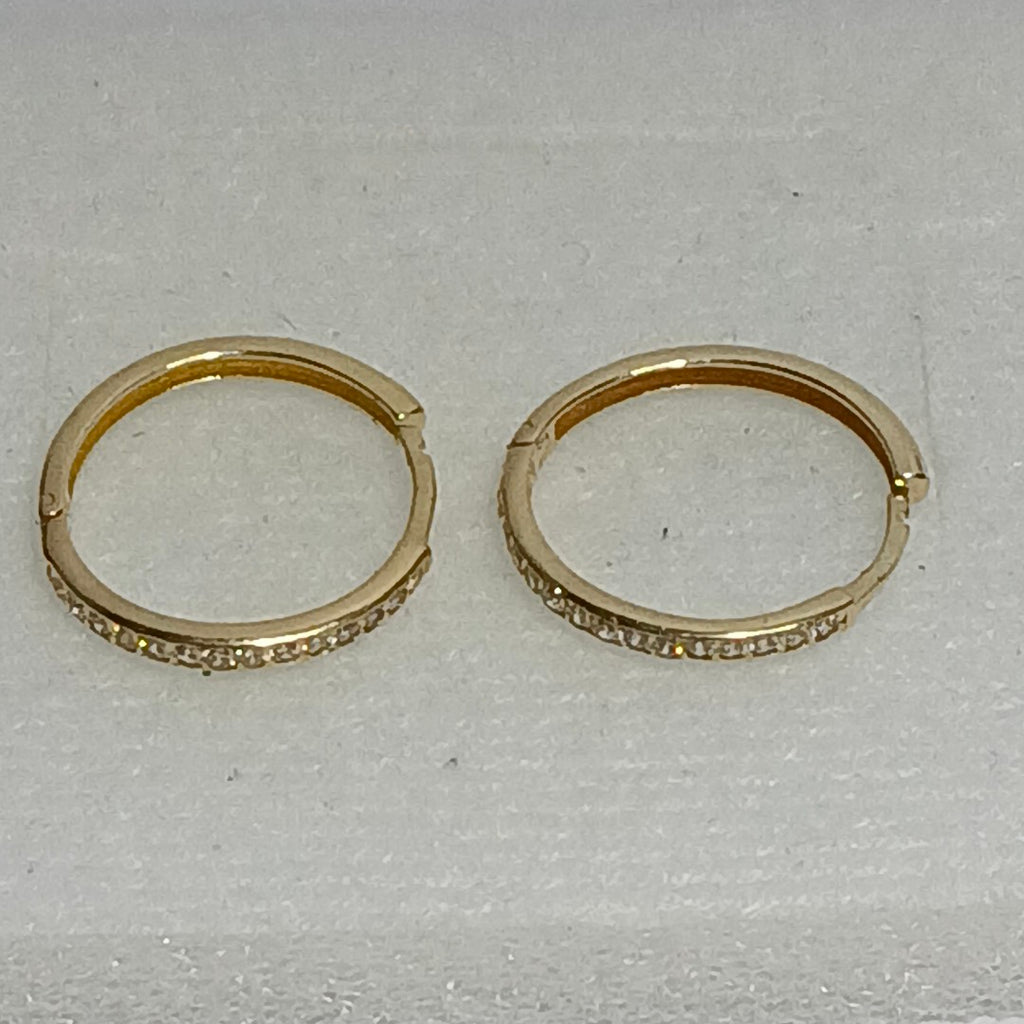 ARETES ARRACADAS C CIRCONIAS 14K 2 GR (NUEVO)