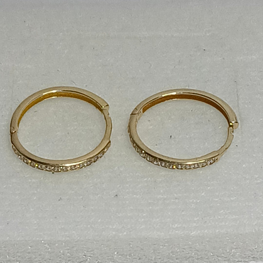 ARETES ARRACADAS C CIRCONIAS 14K 2 GR (NUEVO)