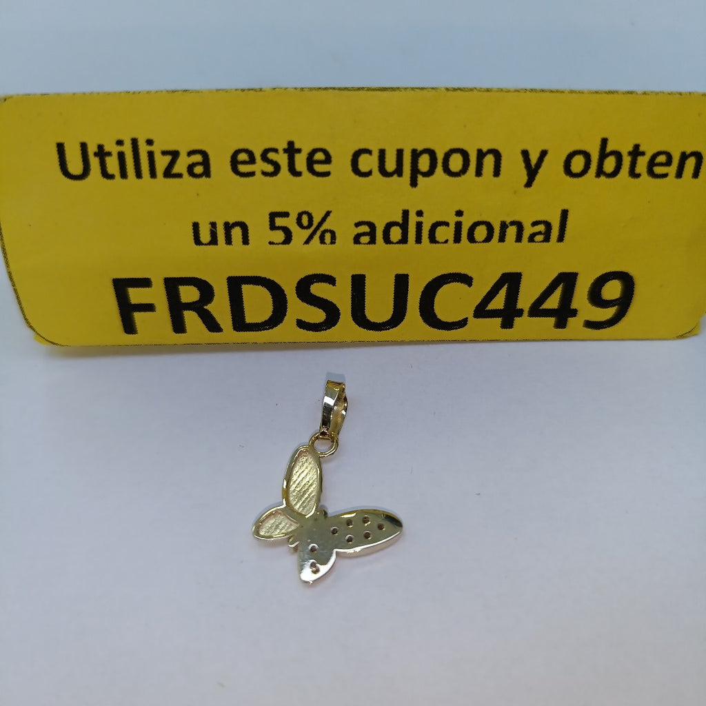 DIJE MARIPOSA CON CIRCONIAS 10K 0.9 GR (NUEVO)