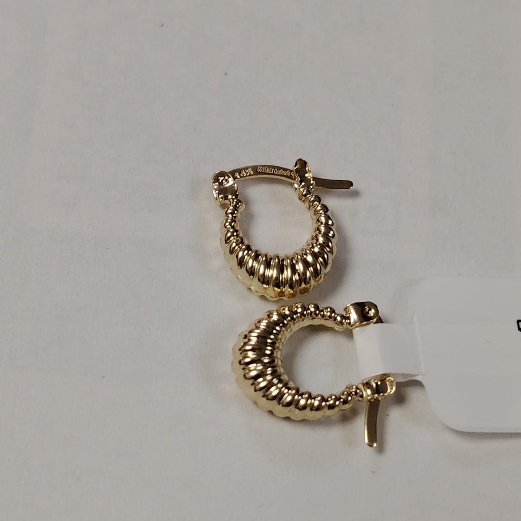 ARETES ARRACADA ESTRIADAS 14K 1.1 GR (NUEVO)