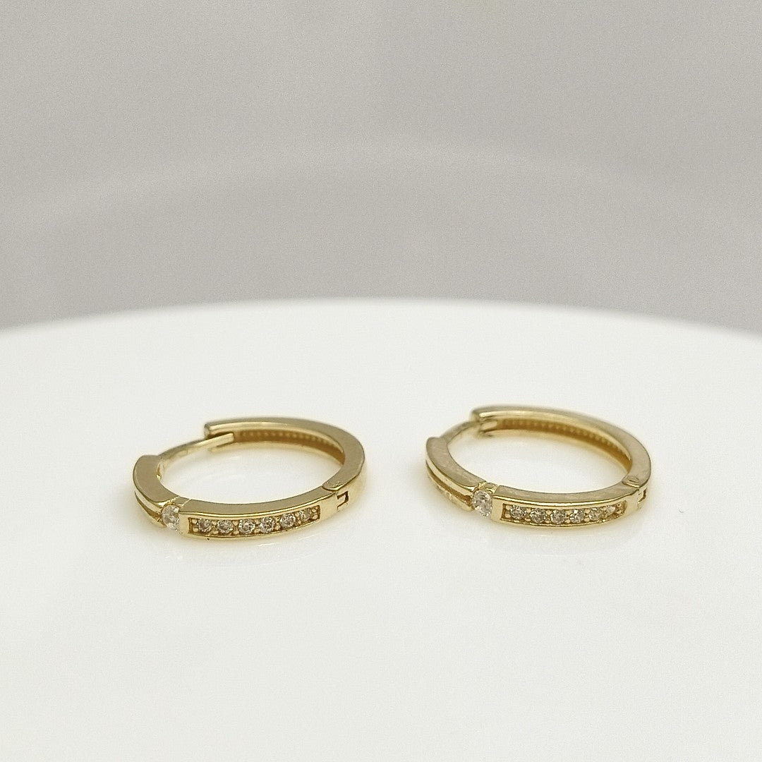 ARETES ARRACADAS C CIRCONIAS 14K 2.4 GR (NUEVO)
