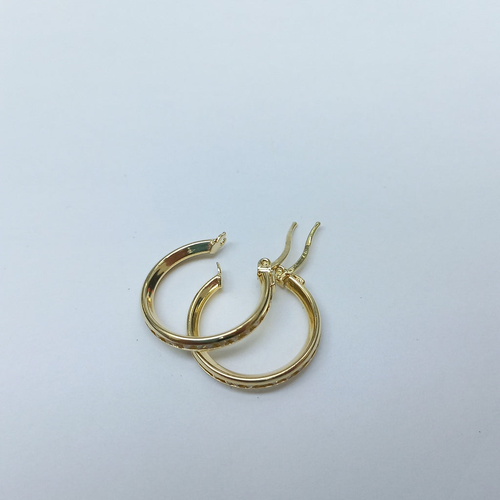 ARETES ARRACADAS CON CIRCONIAS 10K 1.8 GR (NUEVO)
