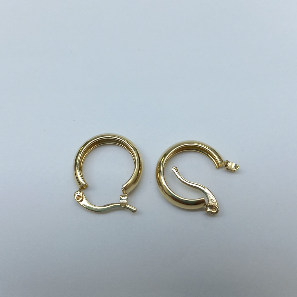 ARETES TEJIDO ARRACADAS LISAS 14K 2.1 GR (NUEVO)