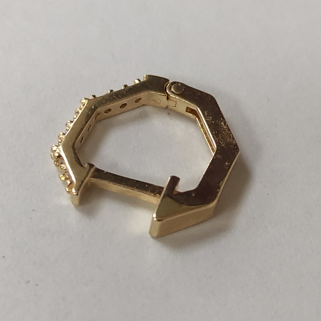 ARETES HUGGIES C CIRCONIAS 14K 1.7 GR (NUEVO)