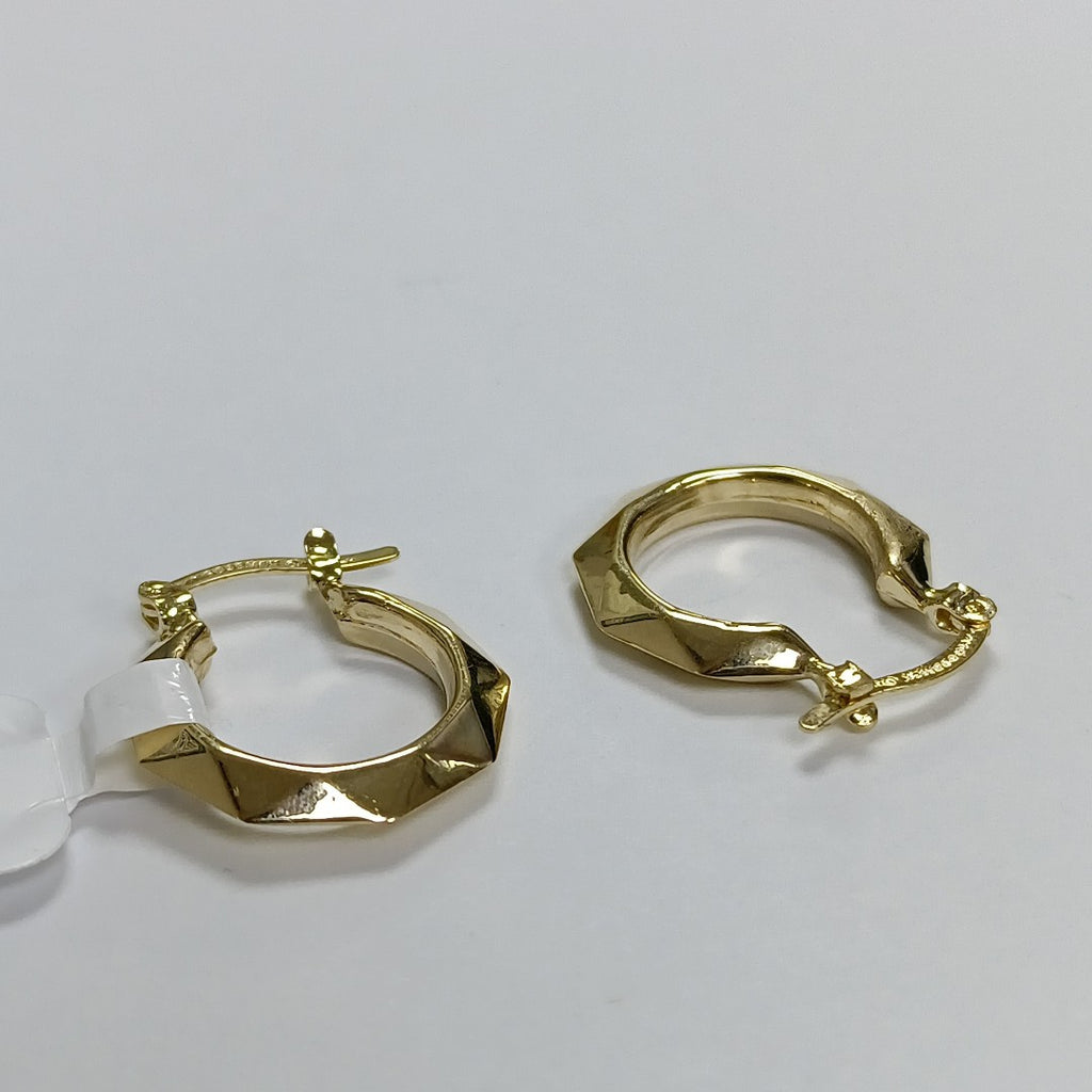ARETES TEJIDO ARRACADAS FACETADAS 14K 1.8 GR (NUEVO)