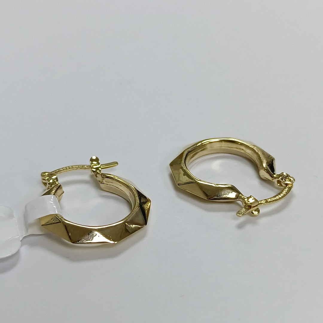 ARETES TEJIDO ARRACADAS FACETADAS 14K 1.8 GR (NUEVO)