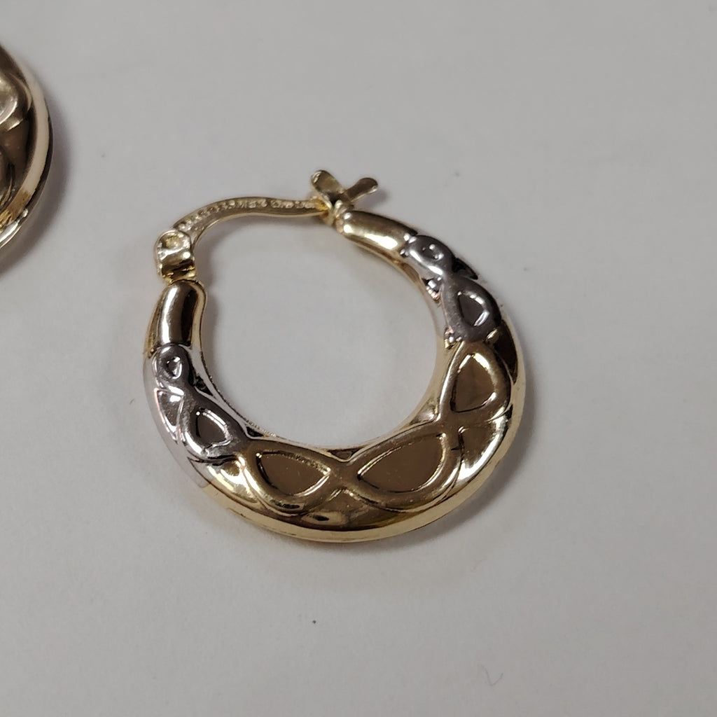 ARETES ARRACADAS COMBINADAS CON INFINITO 14K 2.2 GR (NUEVO)