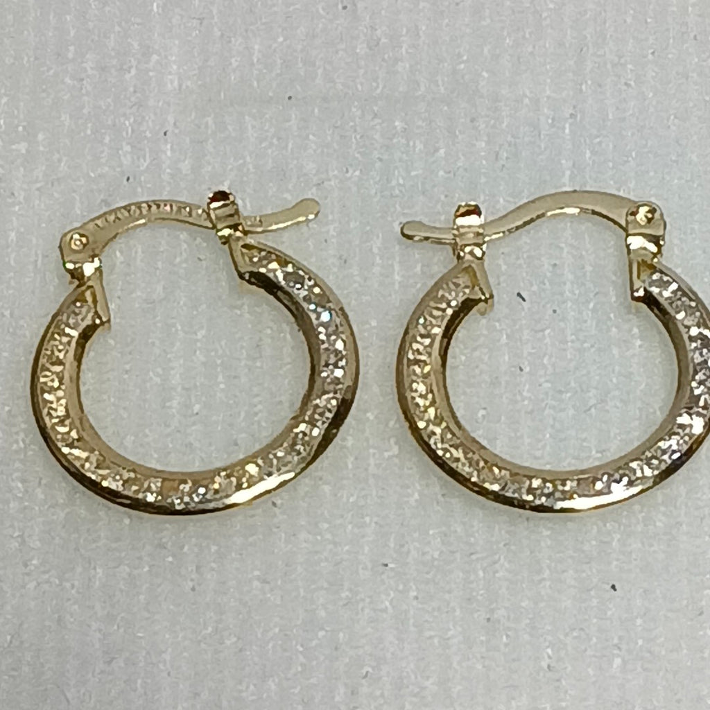 ARETES ARRACADAS CON CIRCONIAS 14K 2.4 GR (NUEVO)