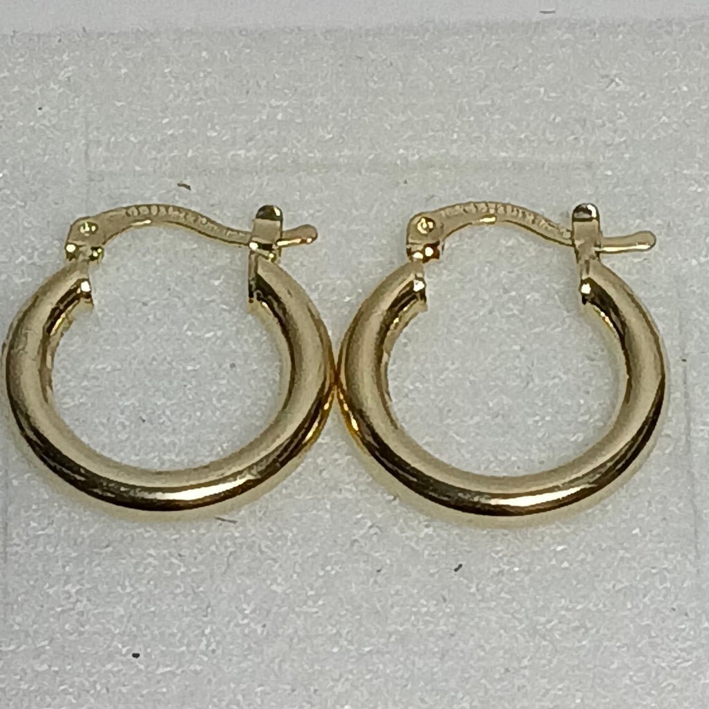 ARETES TEJIDO ARRACADAS LISAS 14K 1.6 GR (NUEVO)