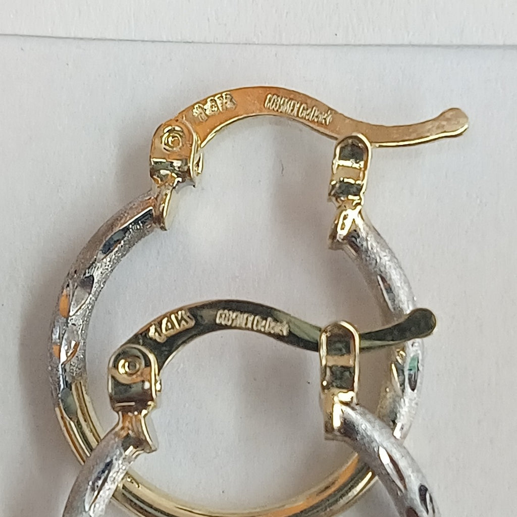 ARETES ARRACADAS COMBINADAS 14K 1.2 GR (NUEVO)
