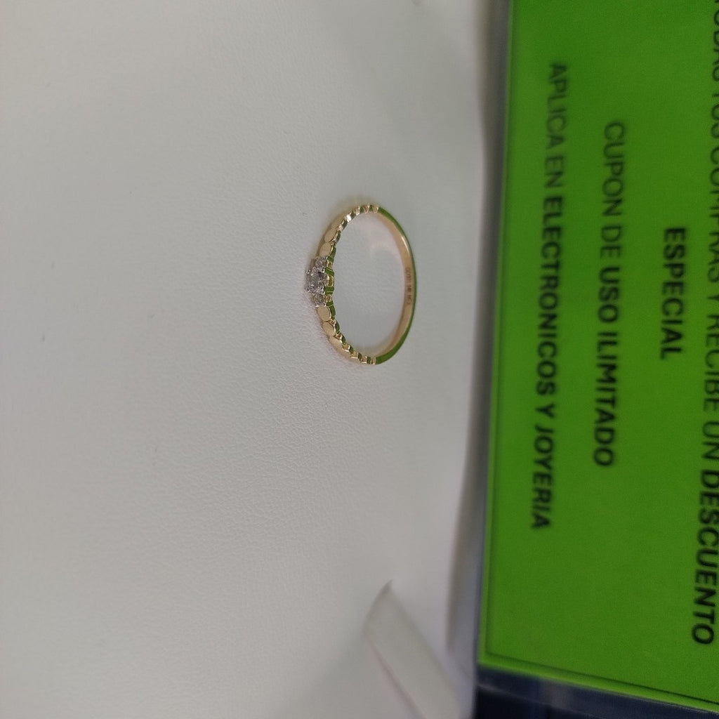 ANILLO ANILLITO C CIRCONIAS 14K 6.5 TALLA 1.1 GR (NUEVO)