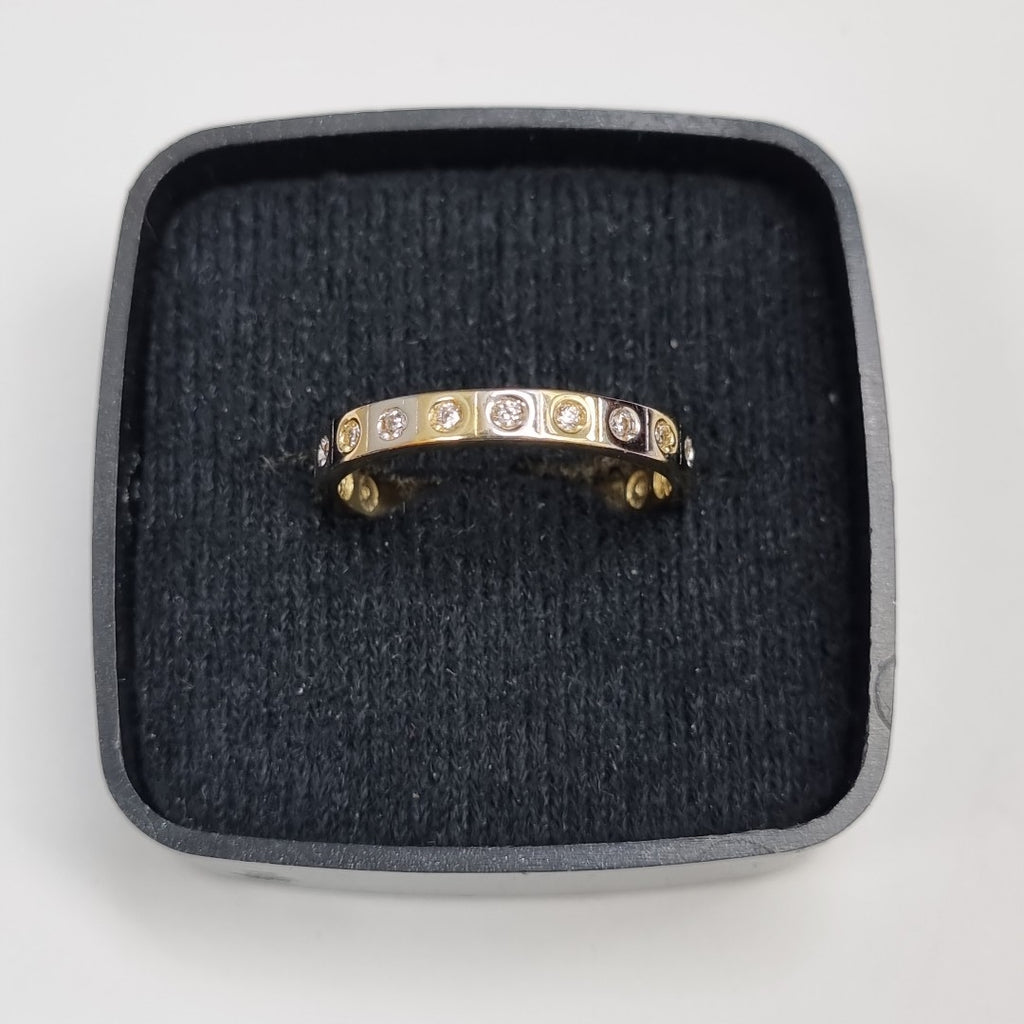 ANILLO ANILLITO C CIRCONIAS COMBINADO 14K 7 TALLA 2.1 GR (NUEVO)