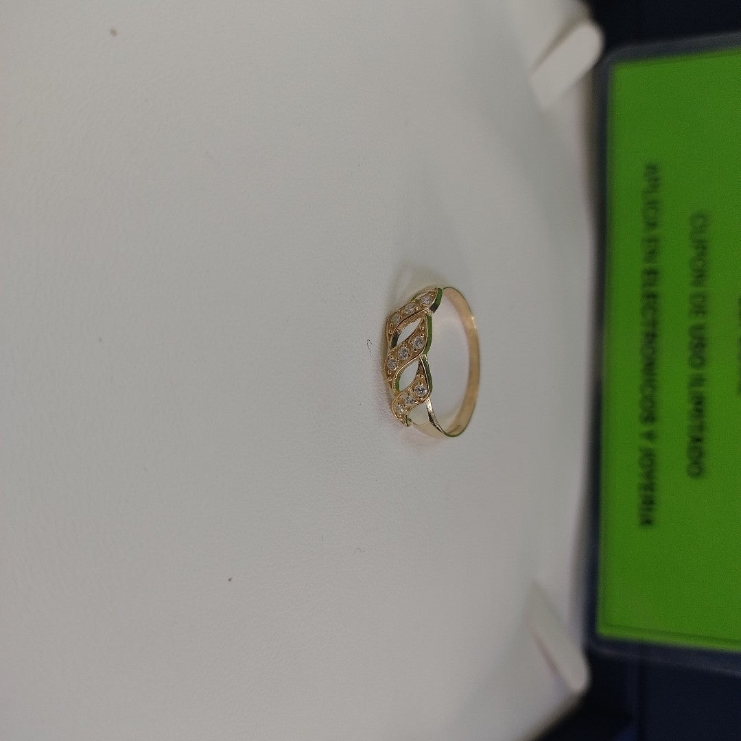 ANILLOS FIG FLOR C CIRCONIAS 14K TALLA 9 1.4 GR (NUEVO)