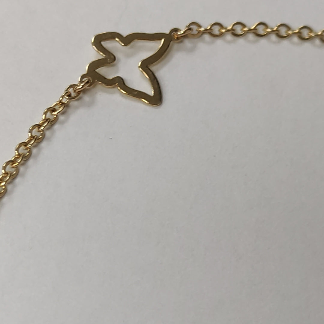 PULSERA ESPECIAL C MARIPOSAS 14K 18 CM 1.7 GR (NUEVO)