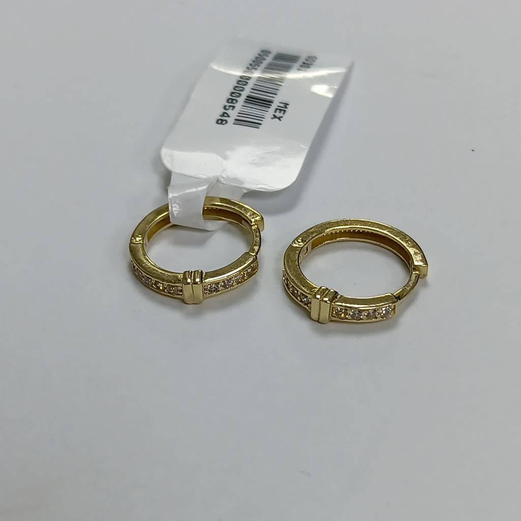 ARETES HUGGIES C CIRCONIA 14K 2 GR (NUEVO)