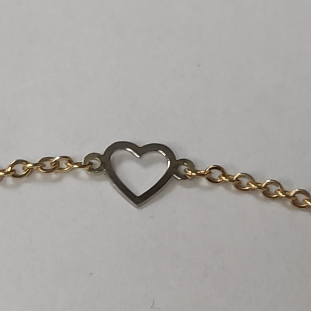 PULSERA ESPECIAL CON CORAZONES 10K 18 CM 1.2 GR (NUEVO)