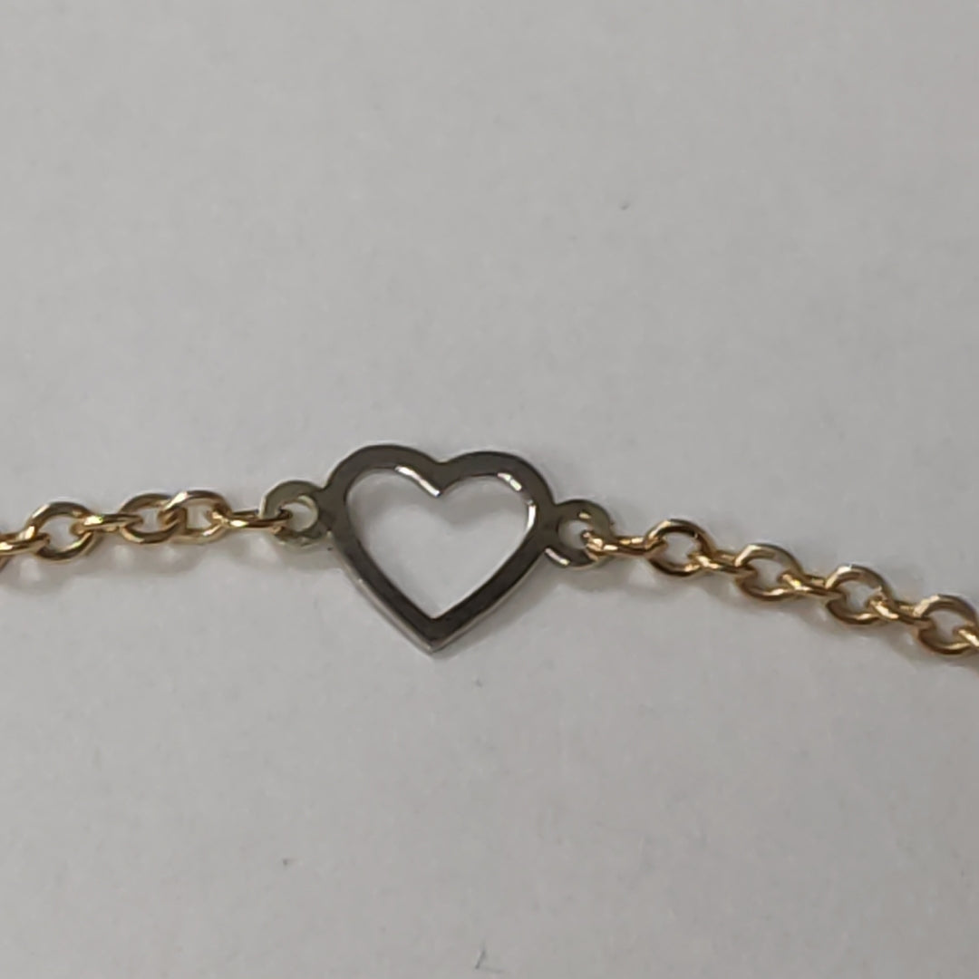 PULSERA ESPECIAL CON CORAZONES 10K 18 CM 1.2 GR (NUEVO)