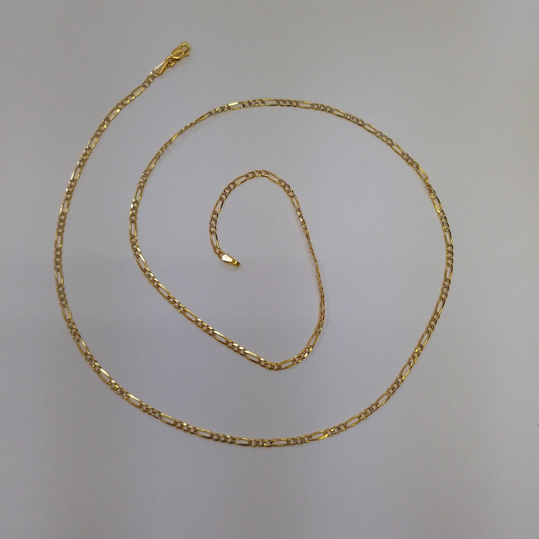 CADENA 3X1 DIAMANTADA 14K 60 CM 5 GR (NUEVO)