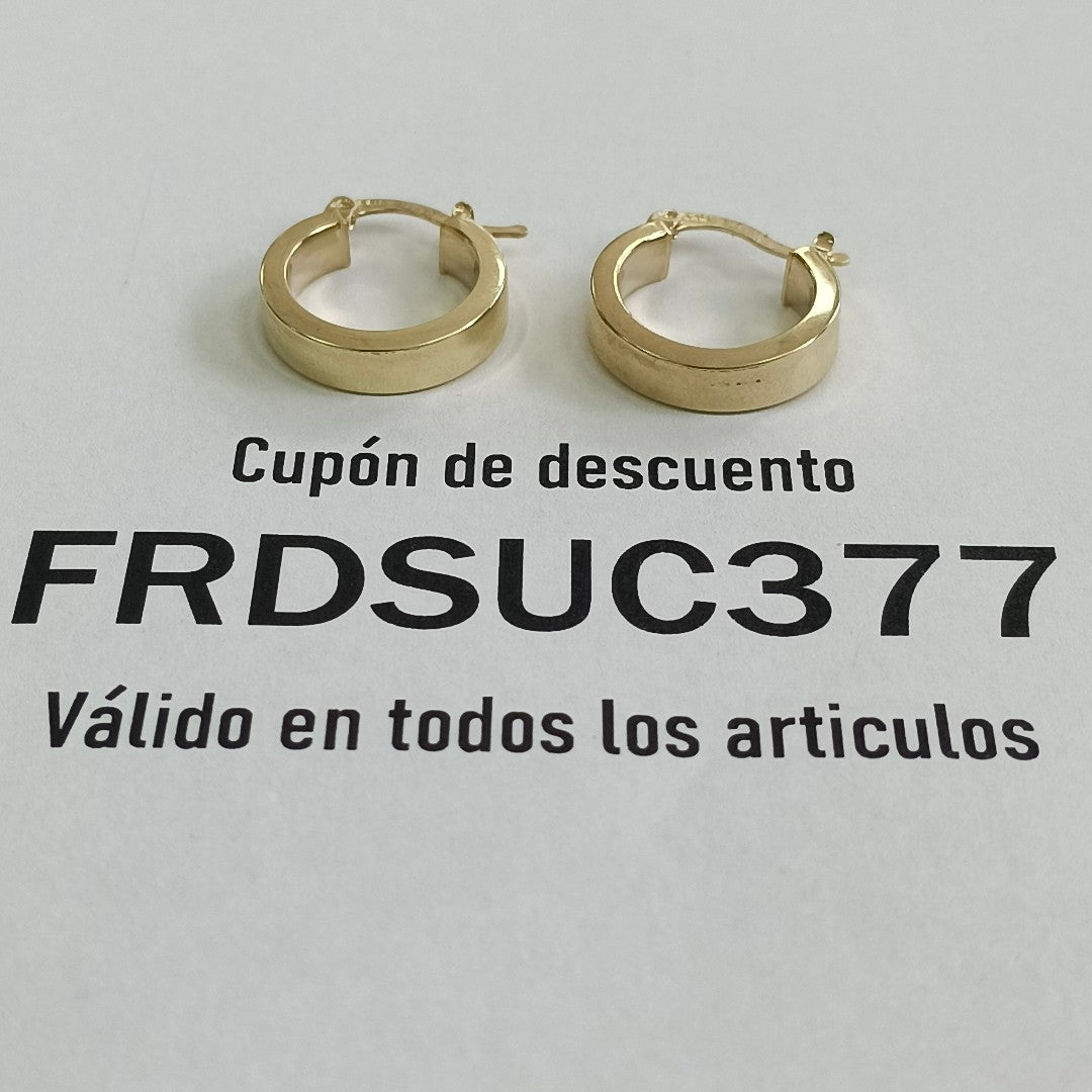 ARETES ARRACADA LISA 14K 2 GR (NUEVO)