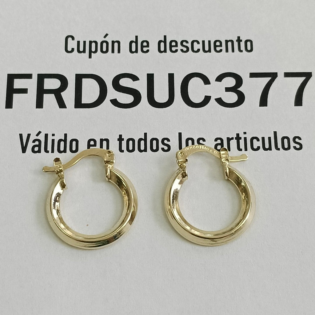 ARETES ARRACADAS CON CIRCONIAS 14K 2.4 GR (NUEVO)