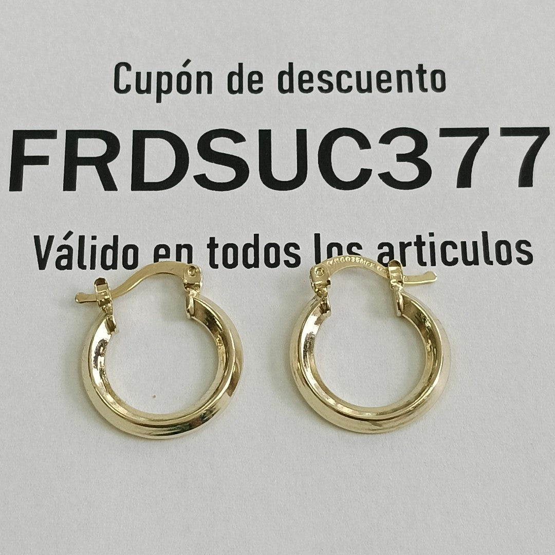ARETES ARRACADAS CON CIRCONIAS 14K 2.4 GR (NUEVO)