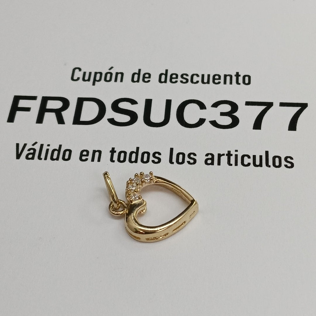 DIJE CORAZON CON CIRCONIAS 14K 1.4 GR (NUEVO)