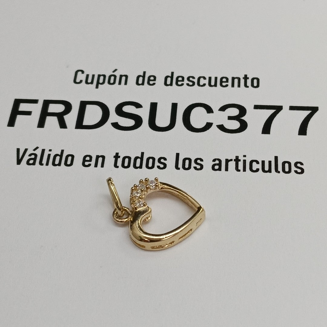 DIJE CORAZON CON CIRCONIAS 14K 1.4 GR (NUEVO)