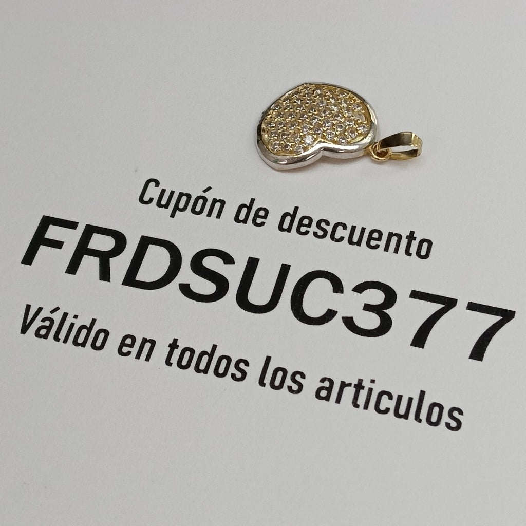 DIJE CORAZON CON CIRCONIAS 14K 1.8 GR (NUEVO)