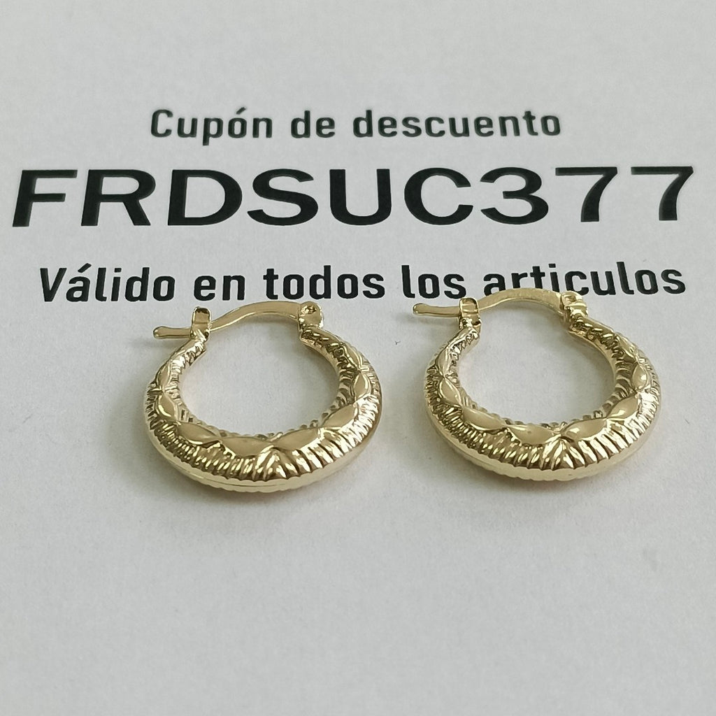 ARETES ARRACADAS HUECAS 14K 1.9 GR (NUEVO)