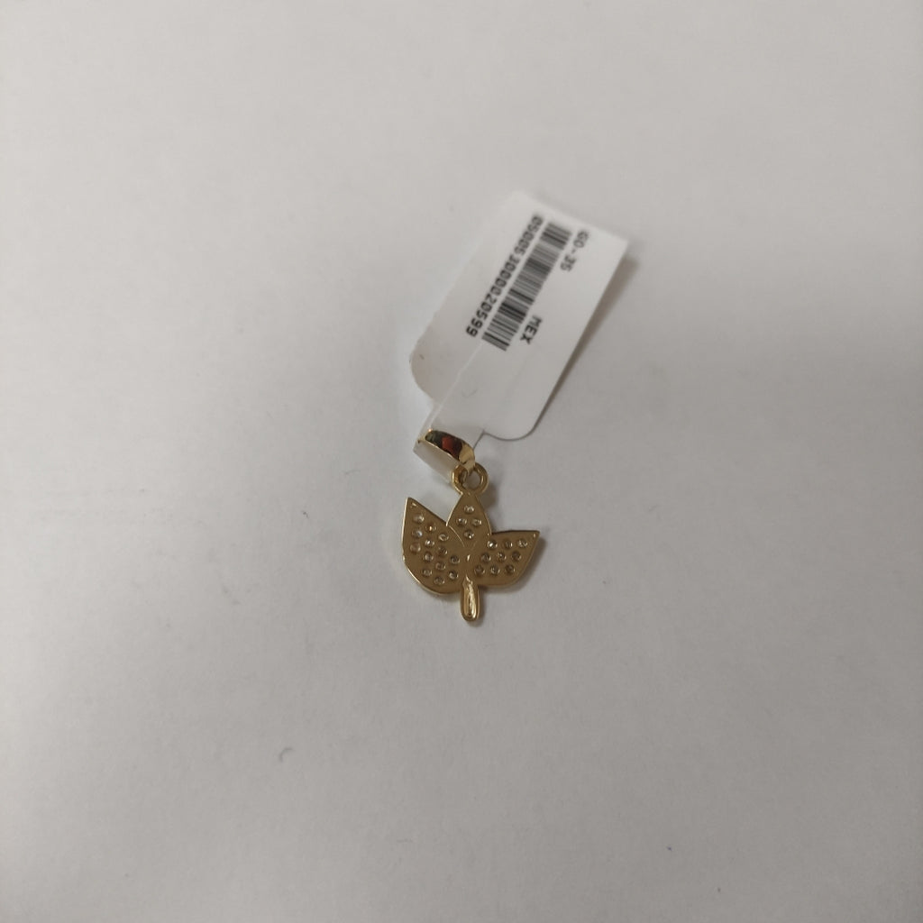 DIJE TEJIDO HOJAS CON CIRCONIAS 14K 1 GR (NUEVO)