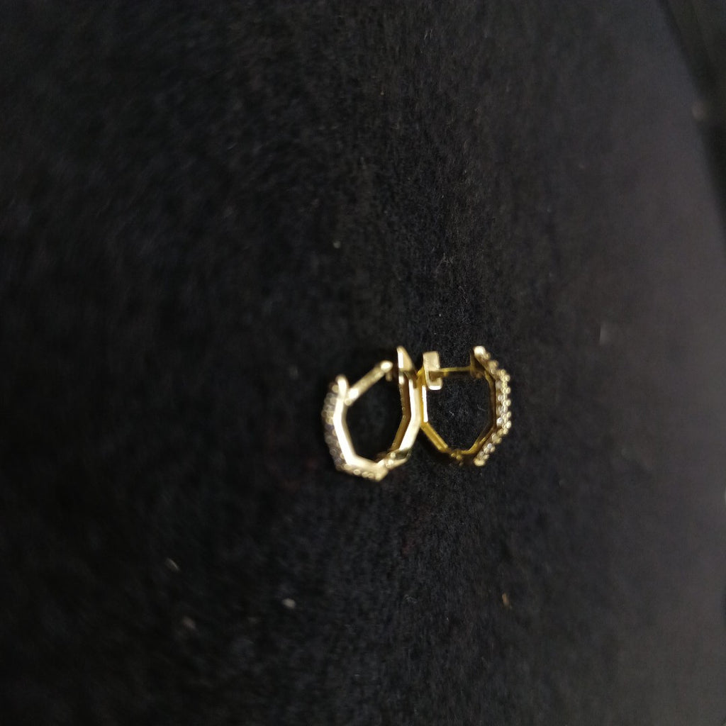 ARETES HUGGIES C CIRCONIAS 14K 1.6 GR (NUEVO)