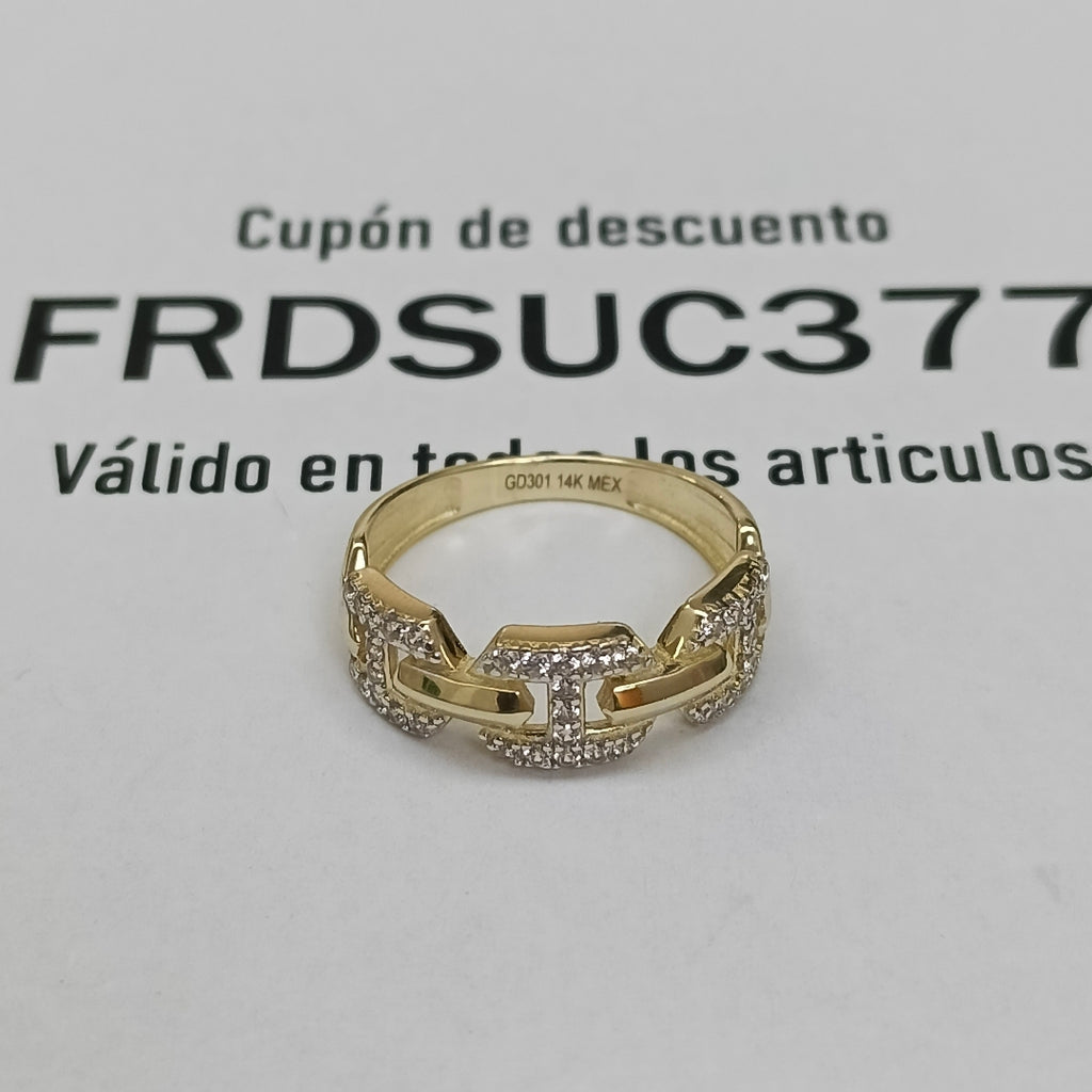 ANILLO ANILLITO C CIRCONIAS 14K 7 TALLA 2.9 GR (NUEVO)