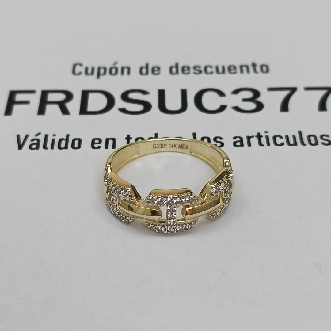 ANILLO ANILLITO C CIRCONIAS 14K 7 TALLA 2.9 GR (NUEVO)